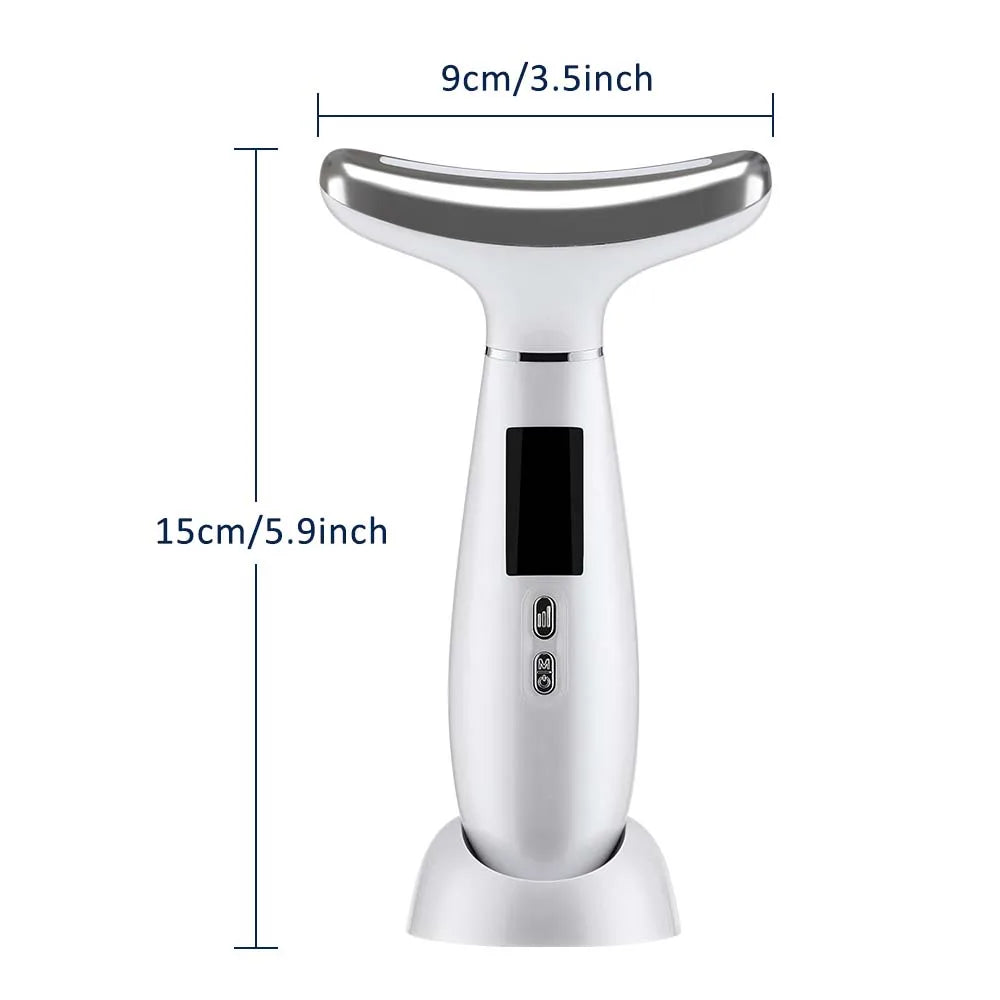 Hot Ice Compress Face Neck Beauty Device EMS Microcurrent Lifting Firming Machine Anti Wrinkle Thin Double Chin Facial Massager